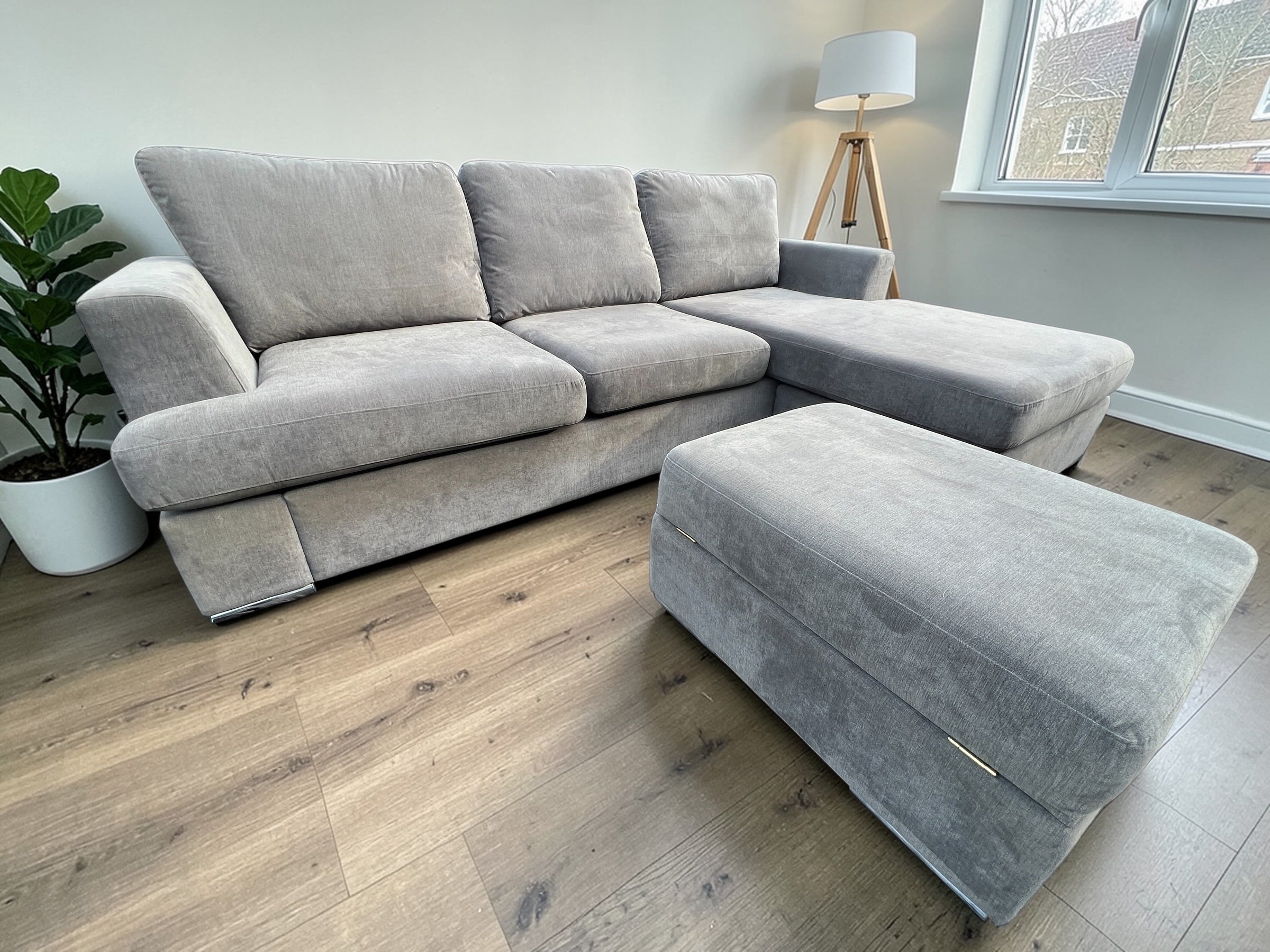 DFS Lorella Corner Sofa + Footstool - Refurbished