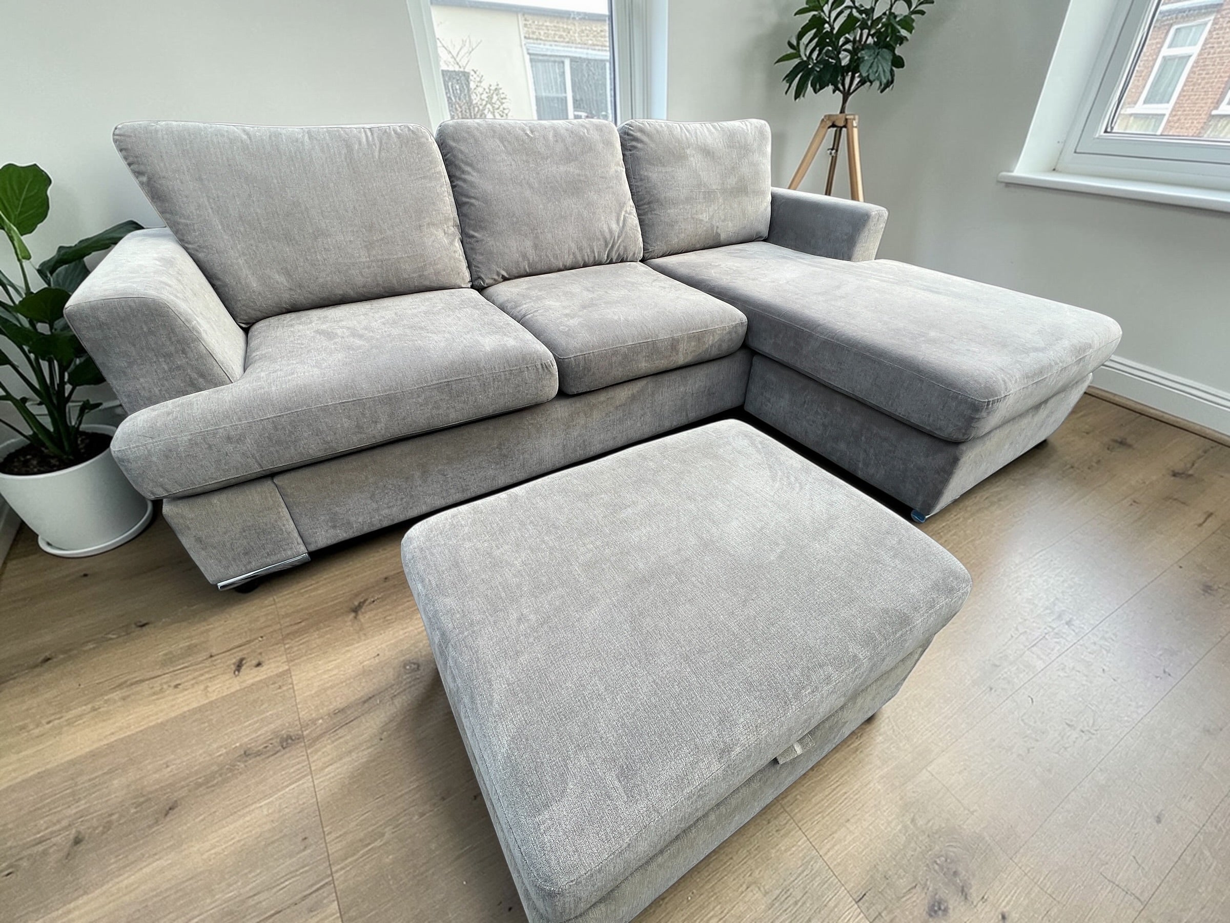 DFS Lorella Corner Sofa + Footstool - Refurbished