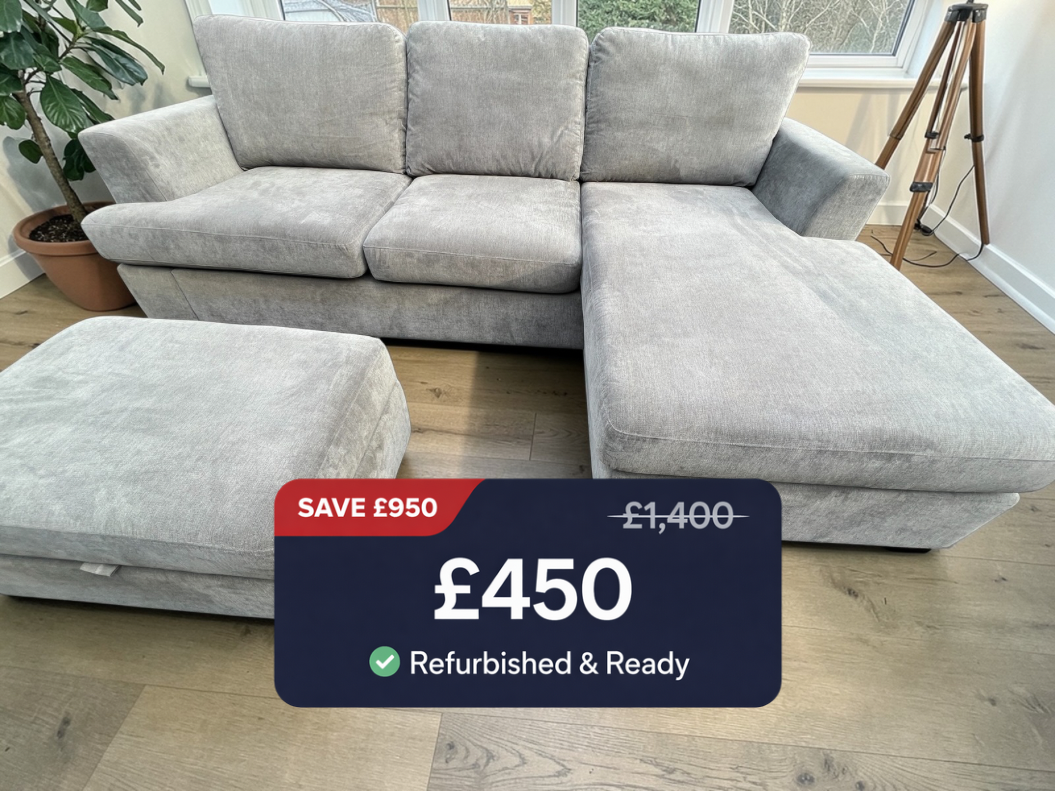 DFS Lorella Corner Sofa + Footstool - Refurbished